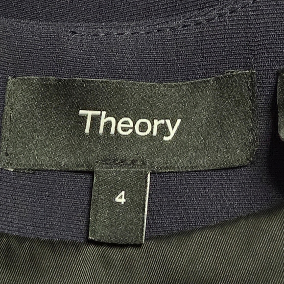 Theory Sheath Dress Crew Neck Short Sleeve Navy Blue Size 4 - Picture 6 of 7